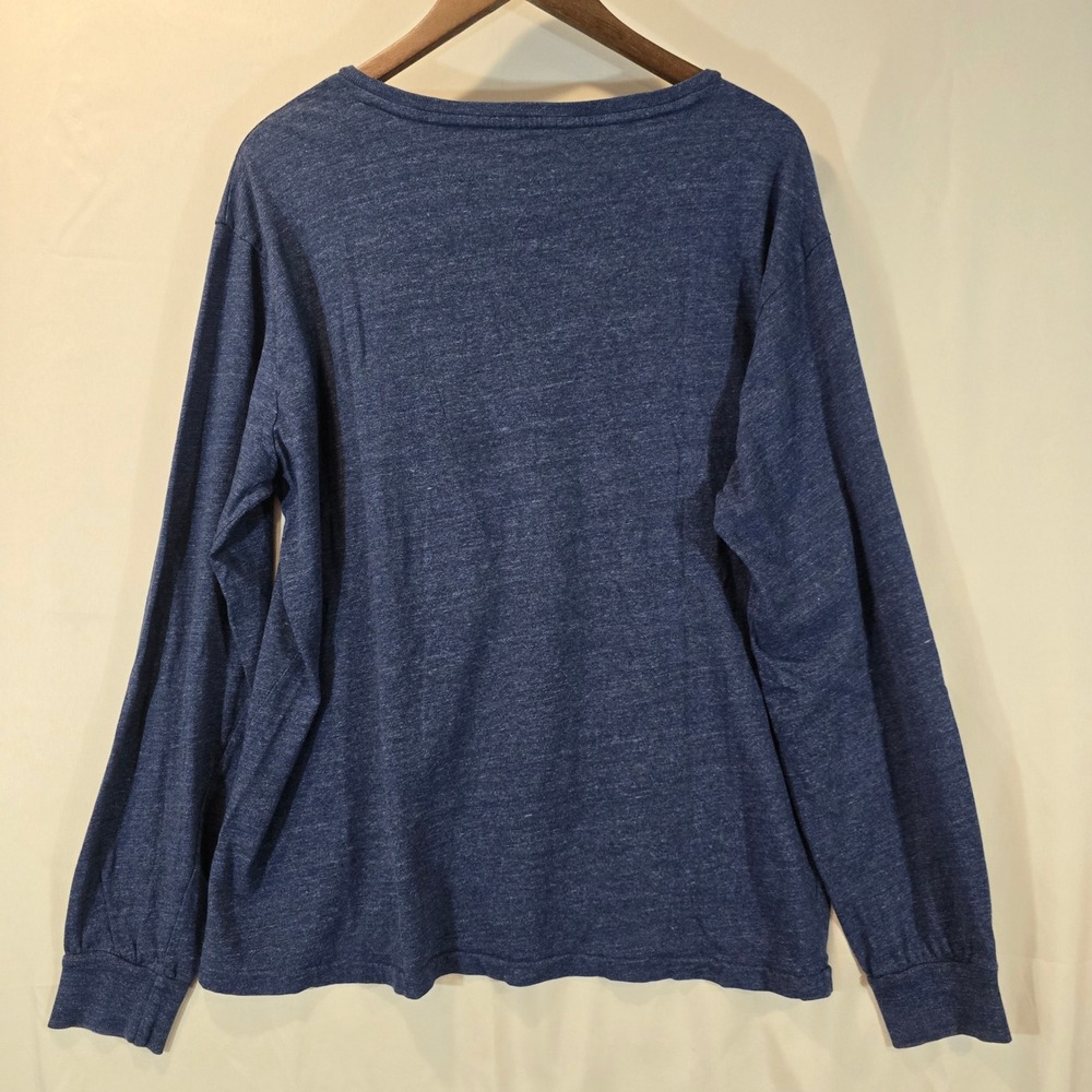 Polo Ralph Lauren Men's Blue Heather V-Neck Long Sleeve T-Shirt XL - Picture 3 of 6